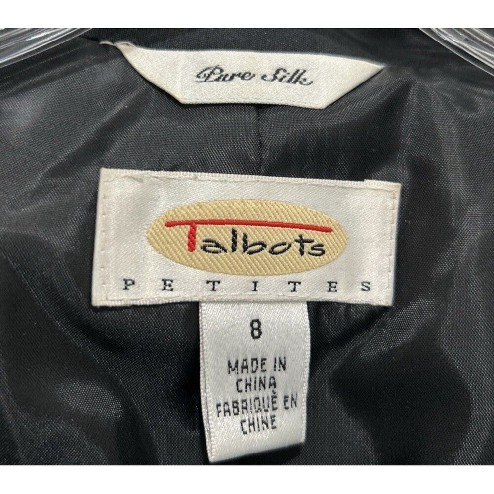 Talbots Petites Black Pure Silk Blazer & Skirt Set Maxi Career Quiet Luxury Sz 8 - Picture 2 of 12